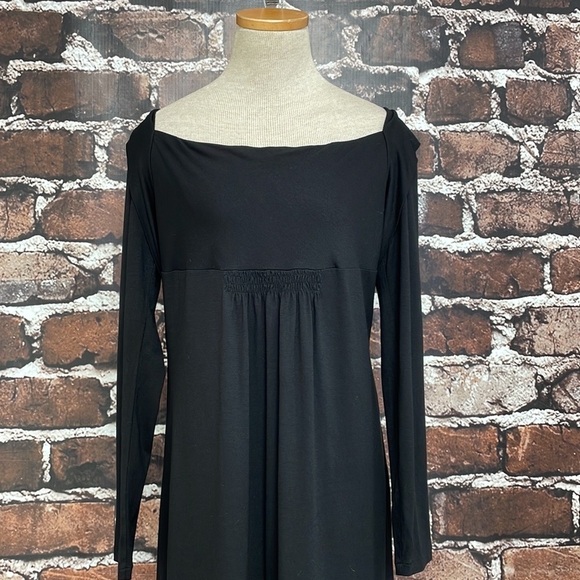 Trussardi Jeans NWT Midi Dress Long Sleeve Rectangle Neck Black Size X Large XL - Picture 8 of 16